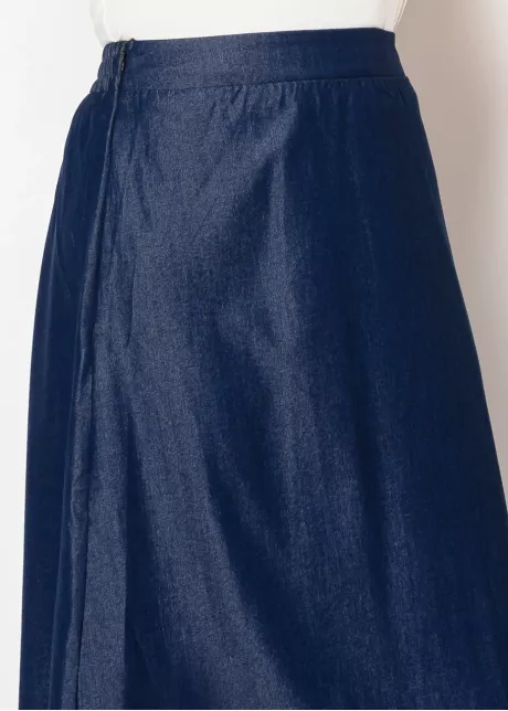 Classic Navy Denim A-Line Skirt