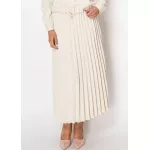 Refined Pleats Beige Skirt