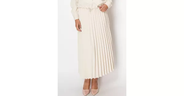 スカート Golden  Long pleated skirt Beige Pleated Long Maxi Skirt Beige, made in the Attitude 157