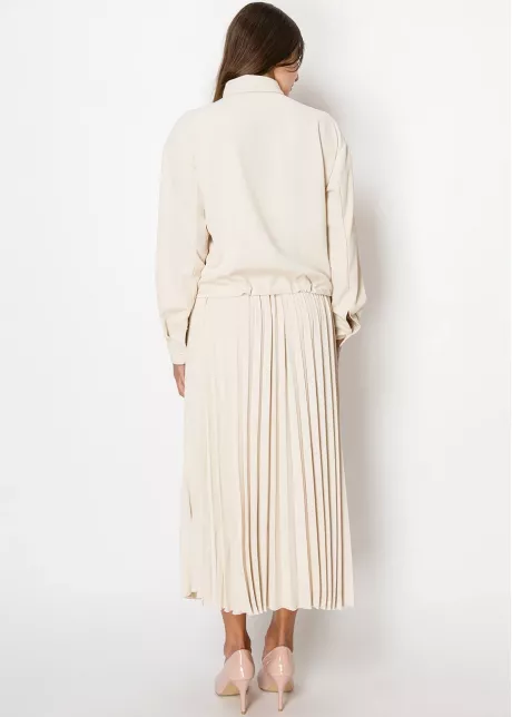 Refined Pleats Beige Skirt