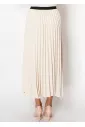 Refined Pleats Beige Skirt