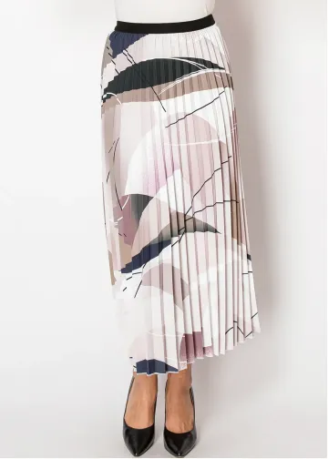 Artistic Purple Pleated Skirt