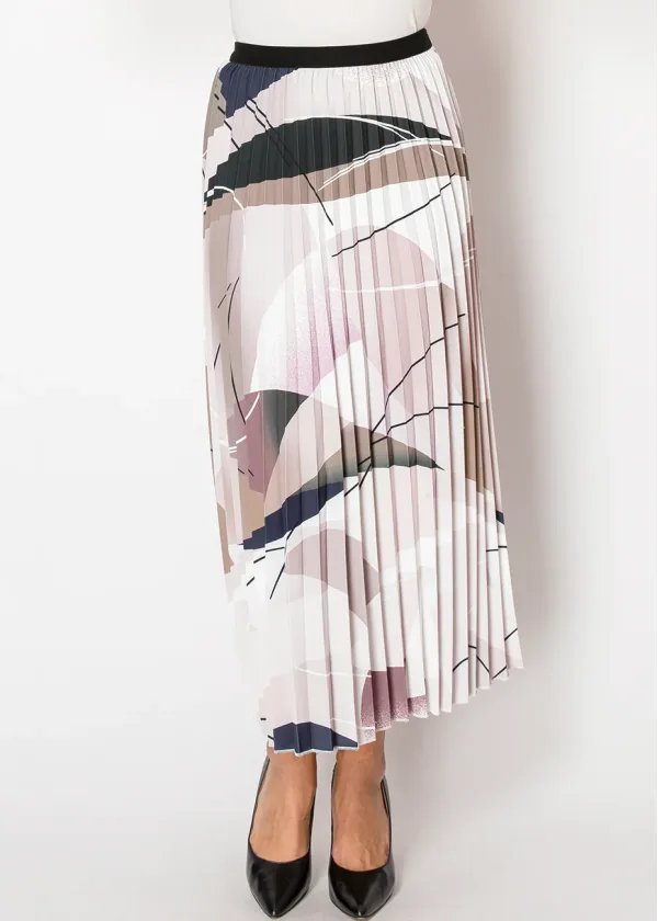 Artistic Purple Pleated Skirt