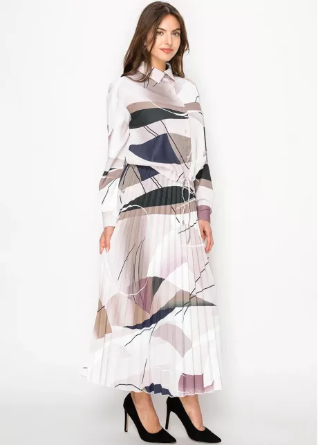 Artistic Purple Pleated Skirt