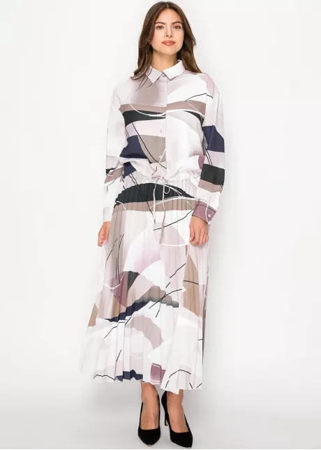 Artistic Purple Pleated Skirt