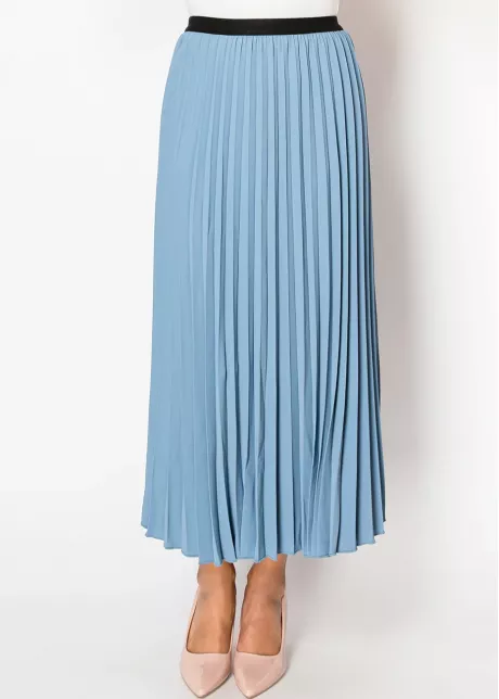 Serene Sky Blue Pleated Skirt