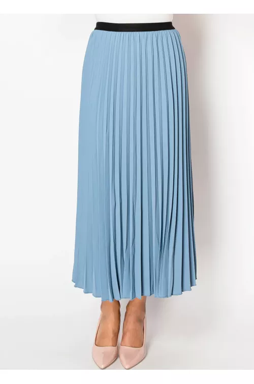 Serene Sky Blue Pleated Skirt