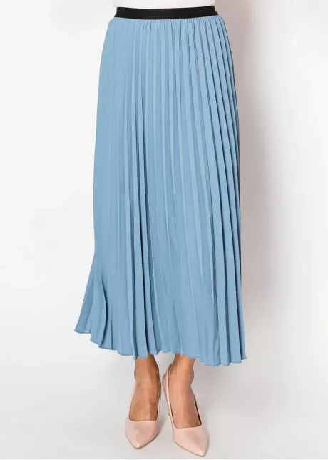 Serene Sky Blue Pleated Skirt