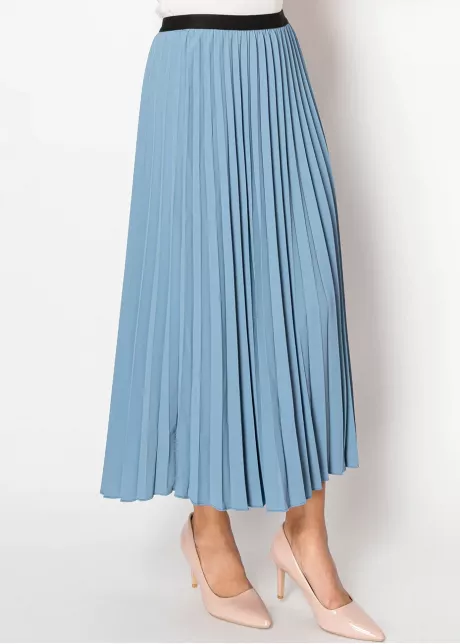 Serene Sky Blue Pleated Skirt