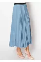 Serene Sky Blue Pleated Skirt