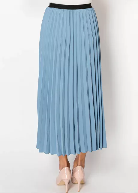 Serene Sky Blue Pleated Skirt