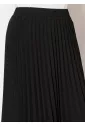 Soft Flow Pleated Skirt in Black