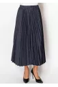 Midnight Flow Denim Pleated Skirt