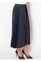 Midnight Flow Denim Pleated Skirt