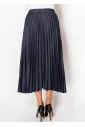 Midnight Flow Denim Pleated Skirt