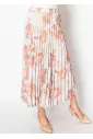 Rust Floral Pleated Skirt