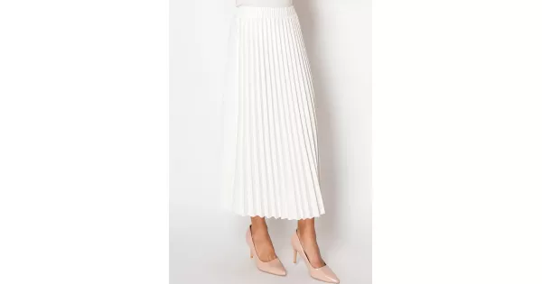 【Anyone more】Bev pleated midi skirt Tulle Pleated Midi Skirt