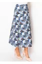 Mosaic Print Blue A-Line Skirt