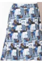 Mosaic Print Blue A-Line Skirt