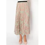 Mint Floral Pleated Skirt