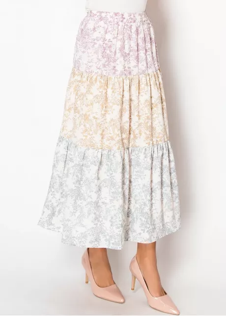 Pastel Floral Tiered Skirt