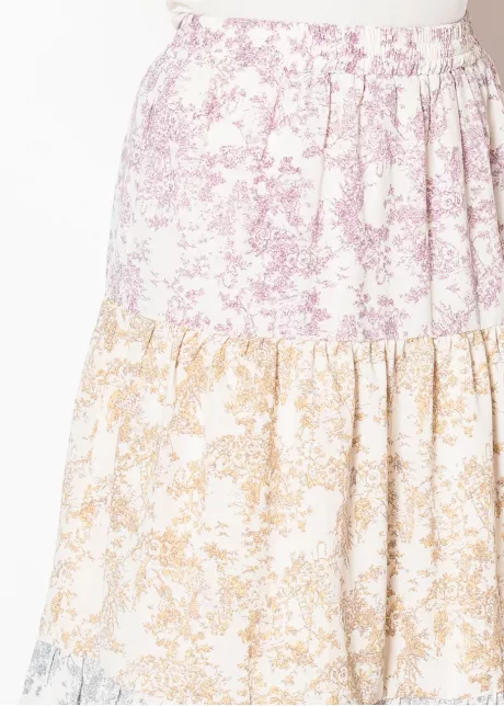Pastel Floral Tiered Skirt