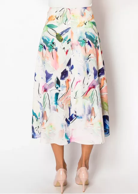 Flowy Wrap Skirt in Watercolor Print
