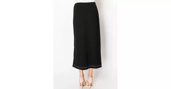 Black Knit Skirt with Buttoned Side Detail | Modest Women