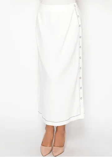 Snow White Button-Detail Skirt