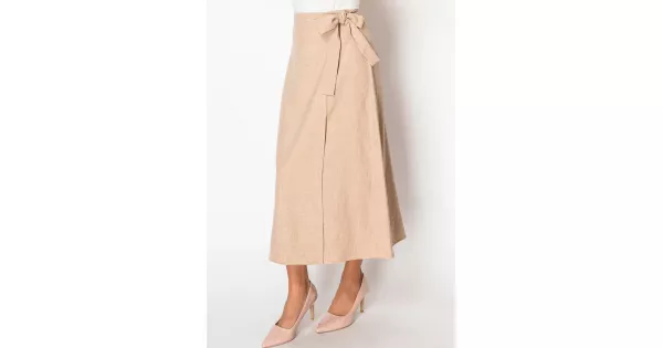 Tシャツ・カットソー BEIGE DETACHABLE WRAP SKIRT Vince - Cliffside Asymmetric Wrap Skirt | Mitchell Stores