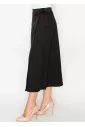 Black Wrap Midi Skirt with Tie Waist