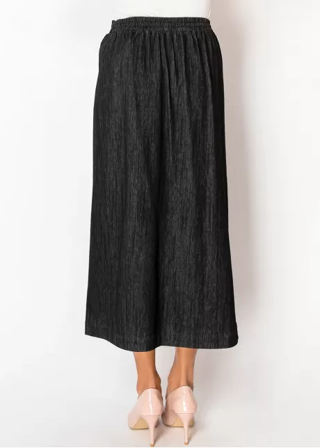 Black Denim Wrap Tie Skirt