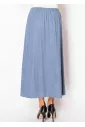 Soft Blue Denim Tie-Waist Skirt