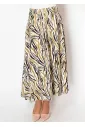 Golden Zebra Print Midi Skirt