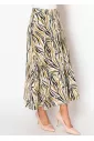 Golden Zebra Print Midi Skirt