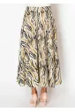 Golden Zebra Print Midi Skirt