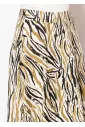 Golden Zebra Print Midi Skirt