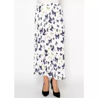 White Butterfly Pleated Skirt