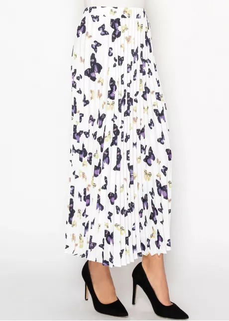 White Butterfly Pleated Skirt