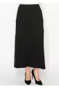 Effortless Black Knit Skirt with Pockets