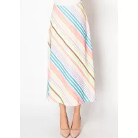 Multi-Stripe A-Line Skirt