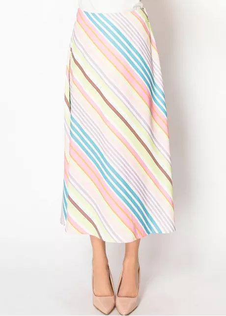 Multi-Stripe A-Line Skirt