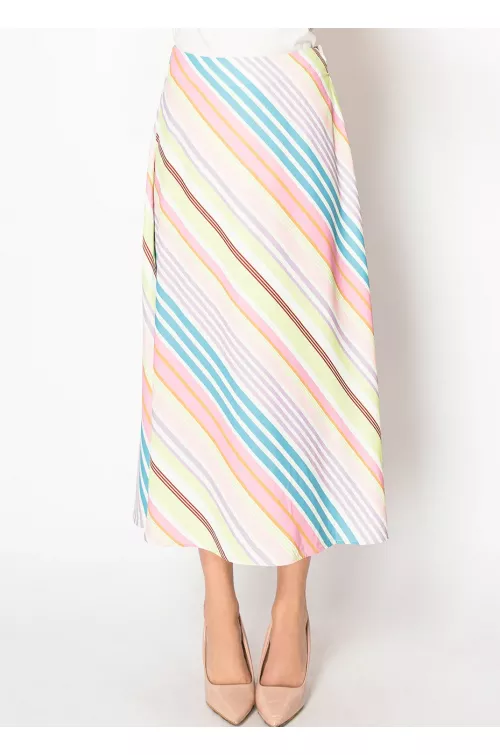 Multi-Stripe A-Line Skirt