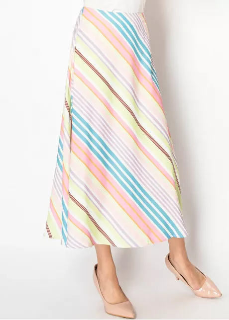 Multi-Stripe A-Line Skirt