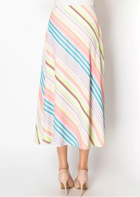 Multi-Stripe A-Line Skirt