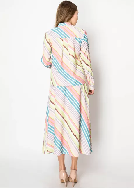 Multi-Stripe A-Line Skirt