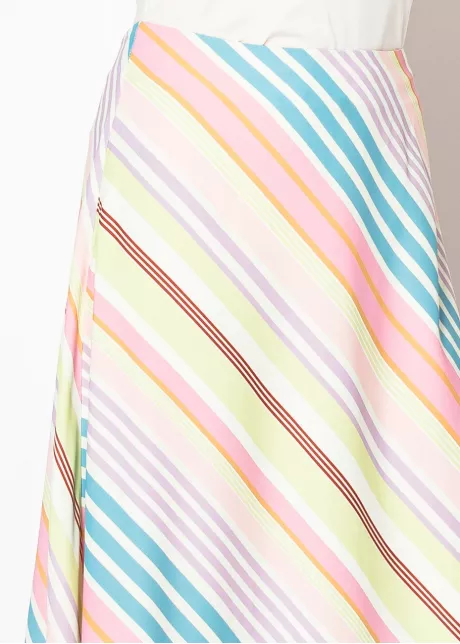Multi-Stripe A-Line Skirt