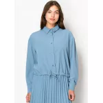 Sky Blue Drawstring Blouse