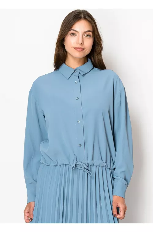 Sky Blue Drawstring Blouse