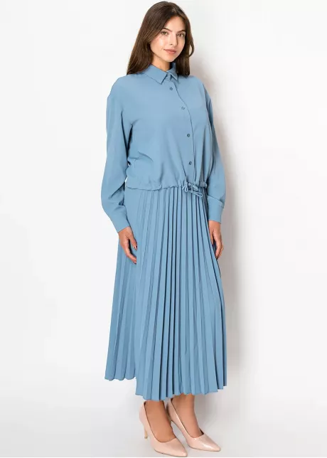 Serene Sky Blue Pleated Skirt